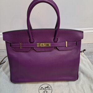 AUTHENTIC HERMES BIRKIN 35 ANEMONE EPSOM GHW #D DBXS3588